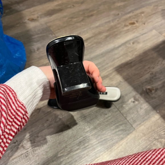 Vintage Rampage Martini Heel Black Size 6 Patent faux Leather Kitten Heel - Picture 4 of 5